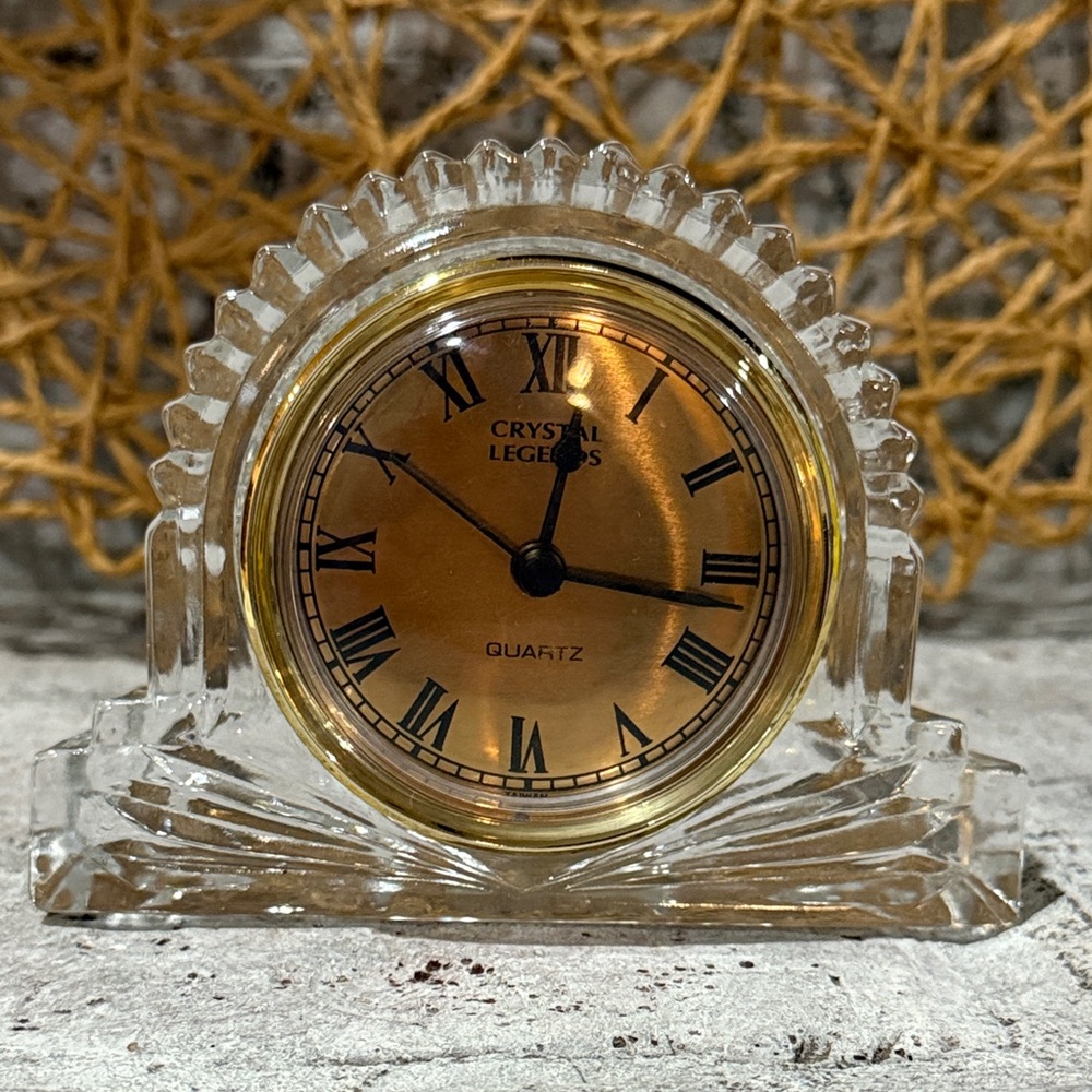 Godinger Gold and Clear Crystal Clock